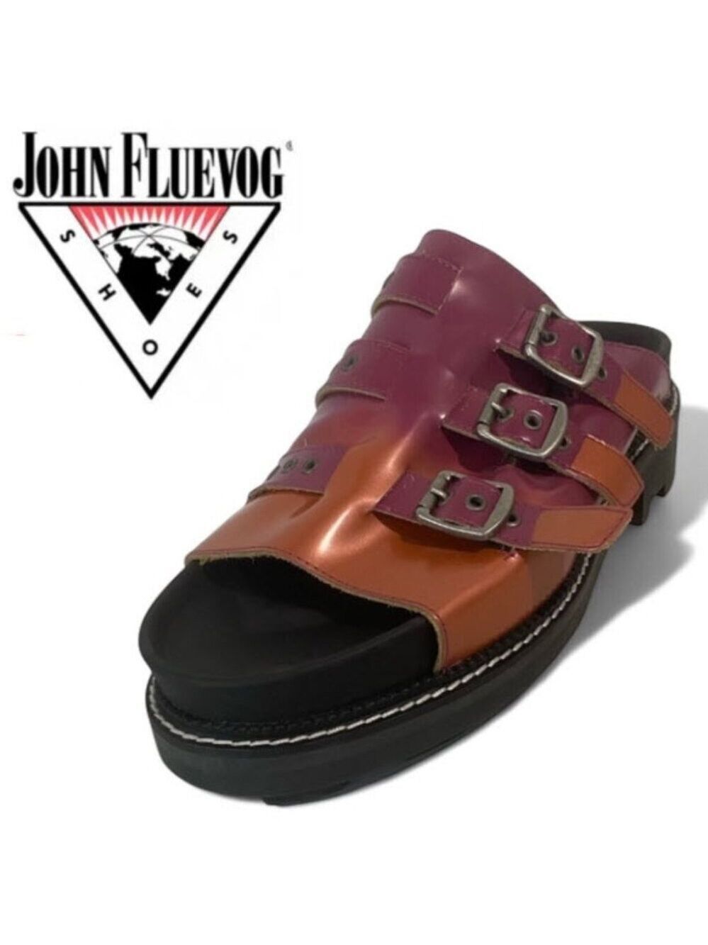 John Fluevog Sandals 7th Heaven Ora Angel Sole Sandal Rose Men's 9 Vintage Y2K